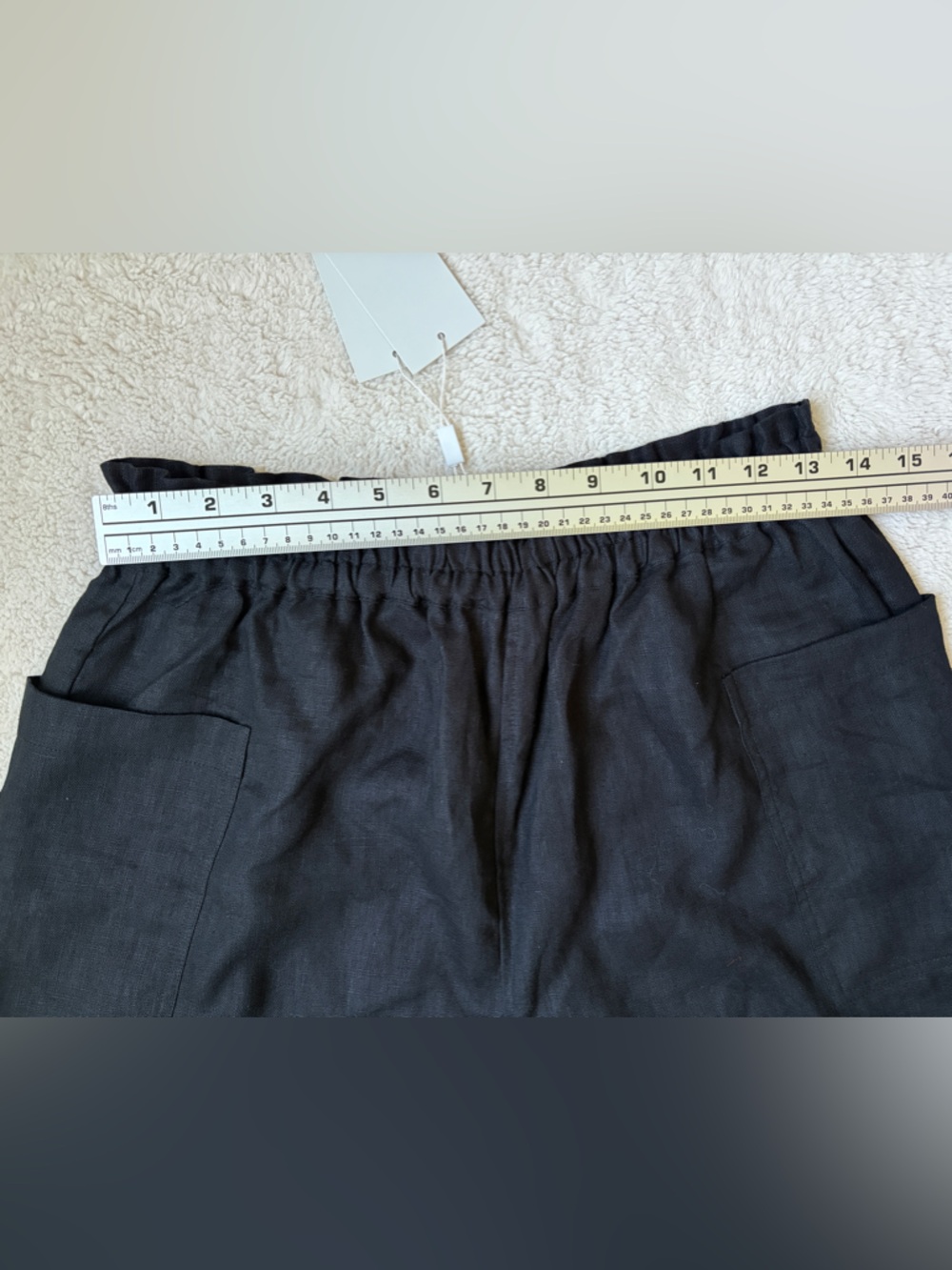 NWT Rails Black Linen Paperbag Women's Shorts Size Medium - Picture 4 of 9